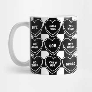 Anti Love Pills Black And White Love Sucks Anti Love Mug